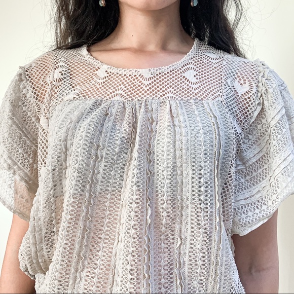 lacey sheer blouse - Picture 3 of 8